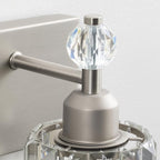 PRESDE Modern Crystal 5-Light Bathroom Light Fixtures Brushed Nickel Vanity - Image 5