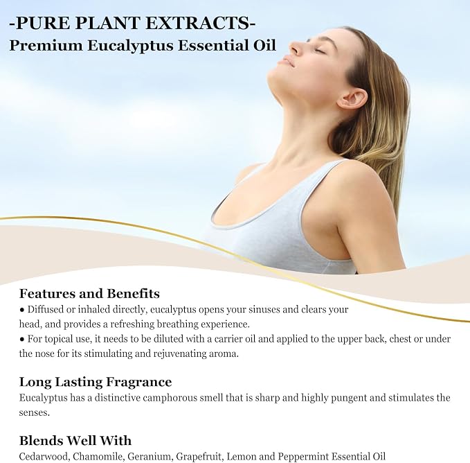 EUQEE Eucalyptus Essential Oil 118ml Pure Eucalyptus Oil - Image 4