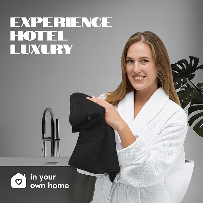 White Classic Black Hand Towels - Image 7