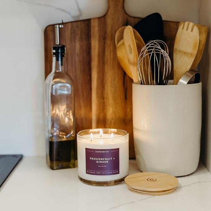 Calyan Wax Co. Passionfruit & Ginger 3 Wick Scented Candle - Image 5