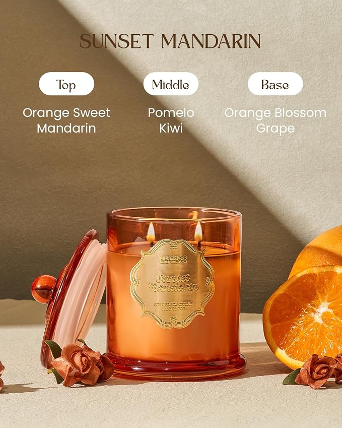 M&SENSE Citrus Candles for Home Scented, Natural Organic Soy Candle 12.7oz 75 - Image 2