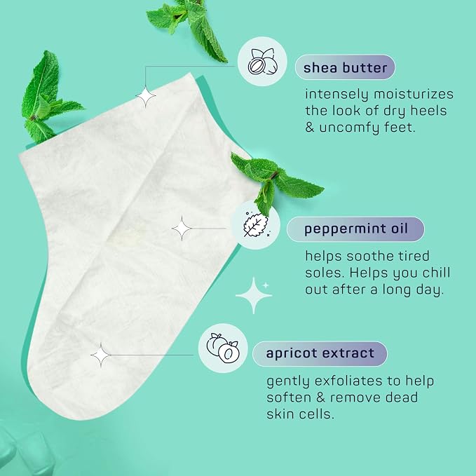 Spa Life Men's Cooling Mint Foot Repair Balm and Moisturizing Socks Set - Image 5