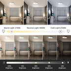 Smart Waterproof LED Flush Mount Ceiling Light Fixture, - Image 7