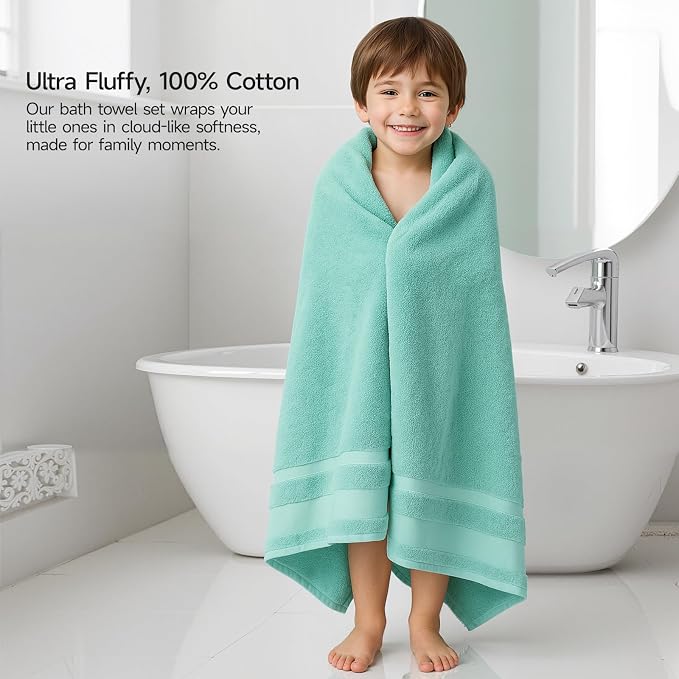 REDKISS 100% Cotton Bath Towels Set of 2, Extra Large Bath Sheets 35 X 70 Inches - Image 6