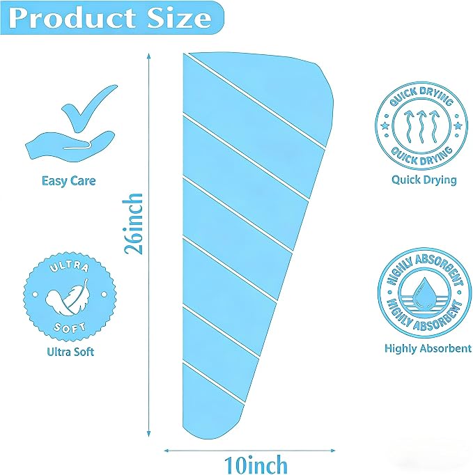 3 Pack Microfiber Hair Towel Wrap - Image 2