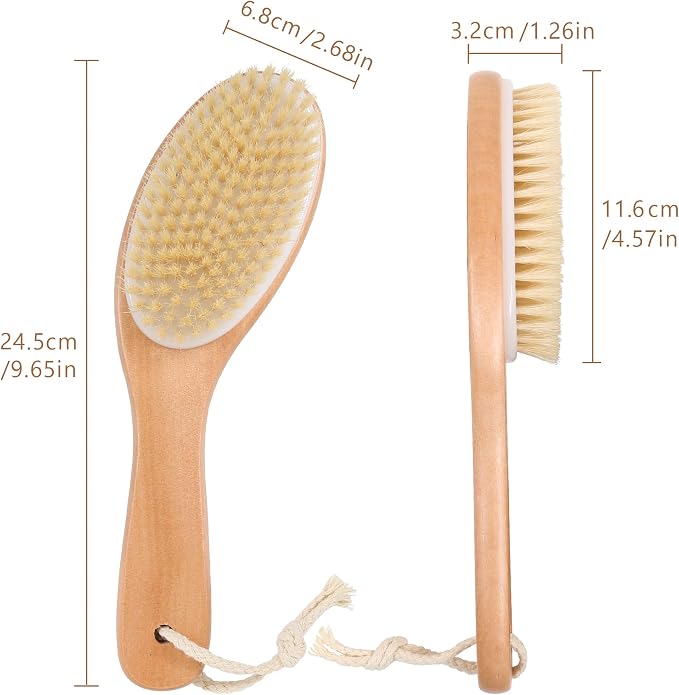 OWIIZI Dry Brushing Body Brush, Natural Boar Bristles Body Scrubber - Image 7