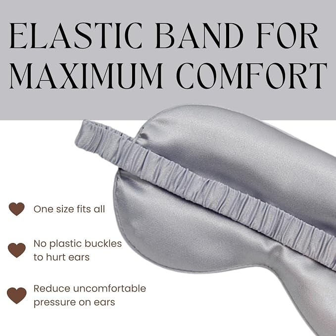 Silk Satin Sleeping Eye Mask, Soft Breathable Blackout Eyeshade Eye Cover - Image 5