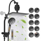 Hibbent Dual Filter All Metal 12" Rainfall Showerhead Combo, High Pressure by Hibbent