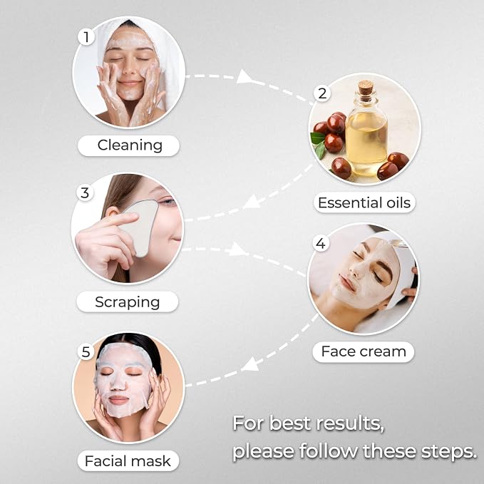 Stainless Steel Gua Sha Facial Tools | Premium Face & Body Massage Scraper - Image 6