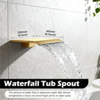 Midanya Shower System with Tub Spout, Bathtub Shower Faucet Set with Square - Image 3