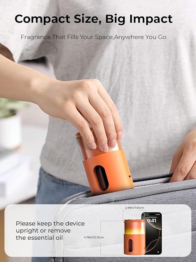 Waterless Diffuser for Essential Oil: Mini Battery Scent Diffuser for - Image 6