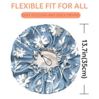 Shower Cap Reusable Double Layer Adjustable Elastic Waterproof EVA Hair Bath - Image 2