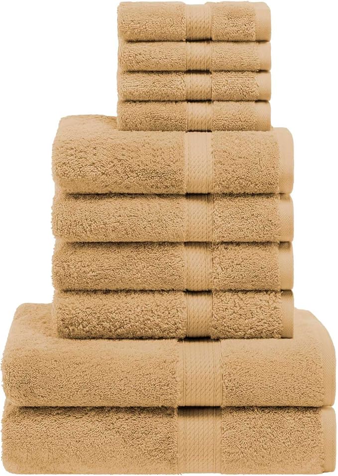 Superior Egyptian Cotton Pile 10 Piece Towel Set, Includes 2 Bath, 4 Hand - Image 2