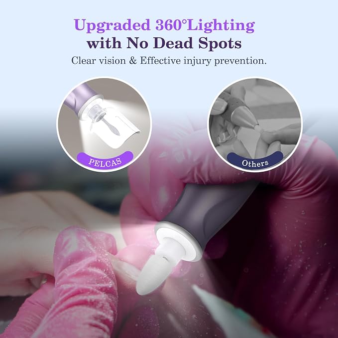 PELCAS Electric Nail Drills, 10 Speeds Cordless Nail File - Image 4