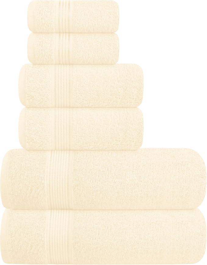 Elvana Home Ultra Soft 6 Pack Cotton Towel Set, Contains 2 Bath Towels 28x55 by Unknown