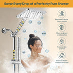 Filtered Shower Head with Handheld Spray Combo High Pressure Rain Shower Head - Image 2