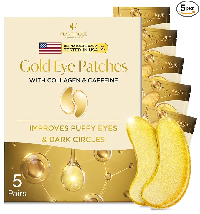 PLANTIFIQUE 24K Gold Under Eye Patches 5 Pairs by Plantifique
