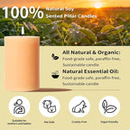4 Pack Vanilla Lavender Scented Pillar Candles, Natural Soy Wax Pillar - Image 3