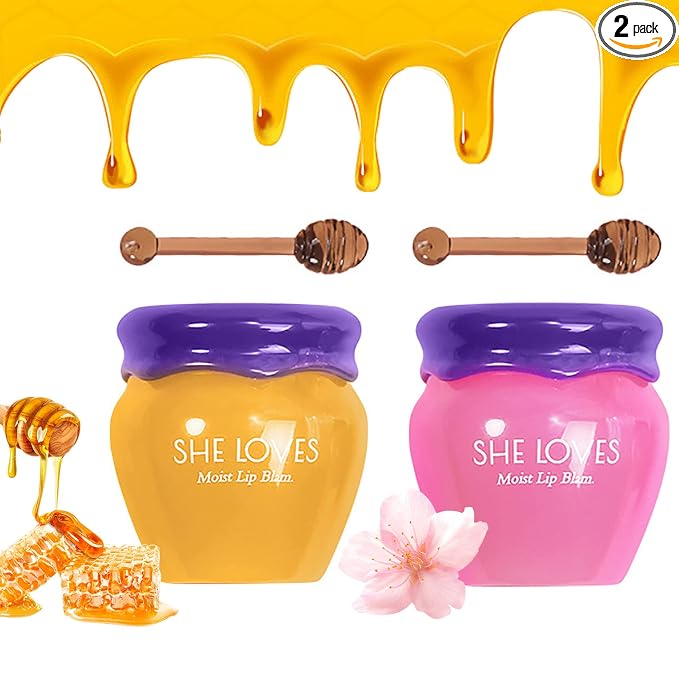 2 Bottles Sakura & Honey Lip Balm, Day & Night Repair Deep Moisture and Fade by Alisesun