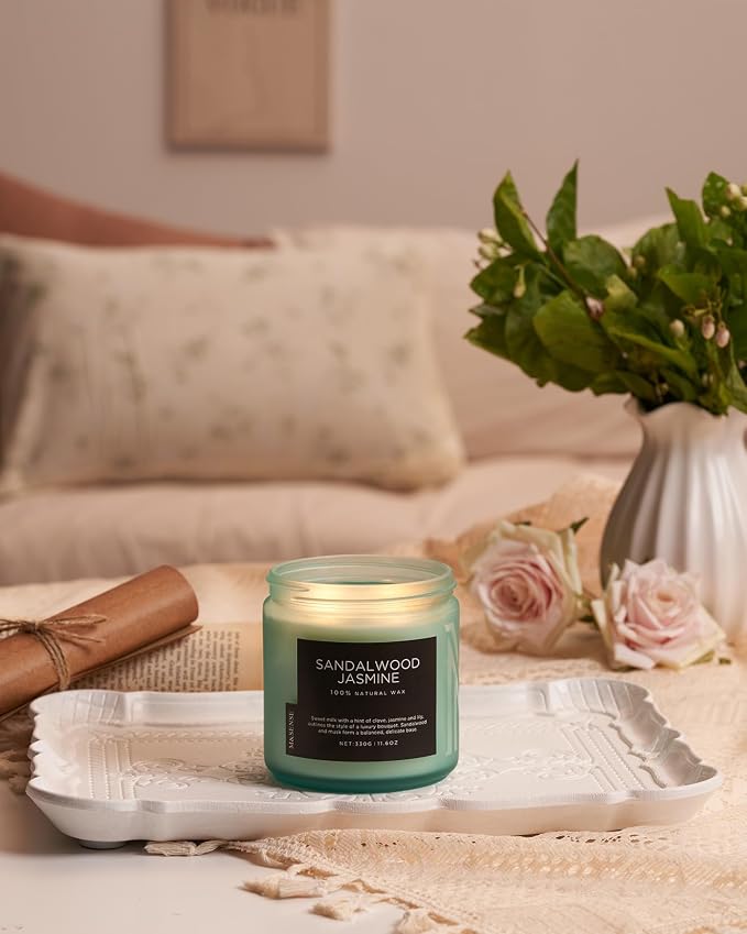 M&SENSE Sandalwood Jasmine Home Scented Candles, 11.6oz Organic Natural Soy Wax - Image 7
