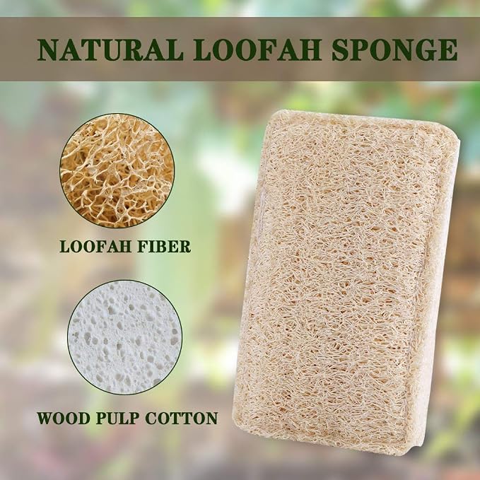 Loofah Dish Sponges Kitchen, Organic Natural Sponges - Image 2