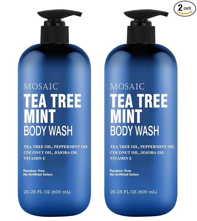 Tea Tree Body Wash with Mint & Shower Gel with Vitamin E by AnatoliaDaphne