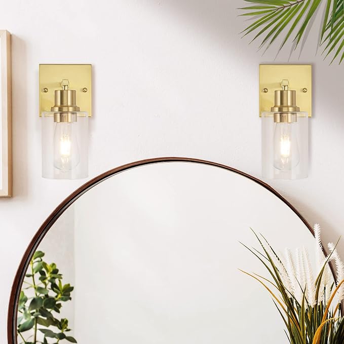 1-Lights Gold Bathroom Light Fixture, Brushed Brass Vanity Light - Image 6