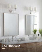 2-Light Bathroom Light Fixtures, Brushed Nickel Vanity Lights, Double Wall - Image 5
