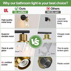 Zarbitta Set of 2 Wall Sconces for Bathroom, Bathroom Wall Lamp for Mirror - Image 2