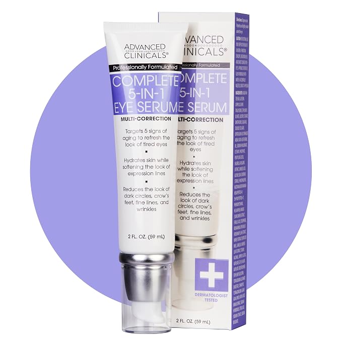 Advanced Clinicals 5-in-1 Eye Serum | Multi-Benefit Visible Anti Aging Under by AdvancedClinicals