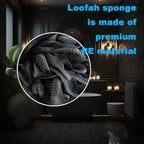 Black Bath Shower Loofah Exfoliating Body Back Scrubber Sponge - Image 3