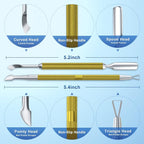 2PCS Metal Mineral Gold Cuticle Pusher and Cutter Remover Salon Quality - Image 2
