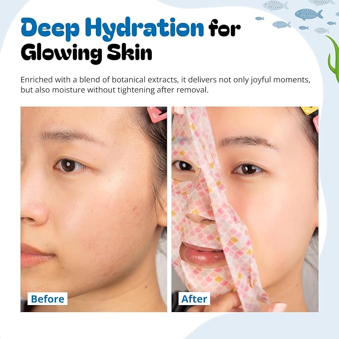 Epielle Character Face Mask Wave & Wild 12 Pack, Fun & Effective Korean Skin - Image 5