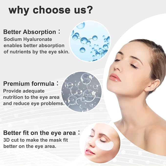Permotary 30 Pairs Gel Collagen Eye Pads, Crystal Collagen Under Eye Mask - Image 6