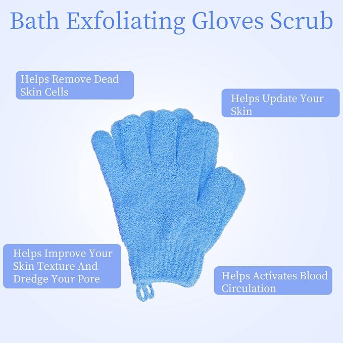 4 Pairs Bath Exfoliating Gloves Scrub, Double Sided Bath Mitts Scrubs - Image 4