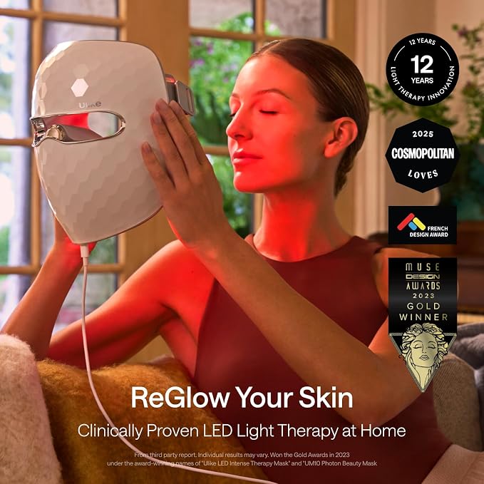 Ulike ReGlow LED Face Mask, Remote Control, Eye Protection, Home Skincare Device - Image 2