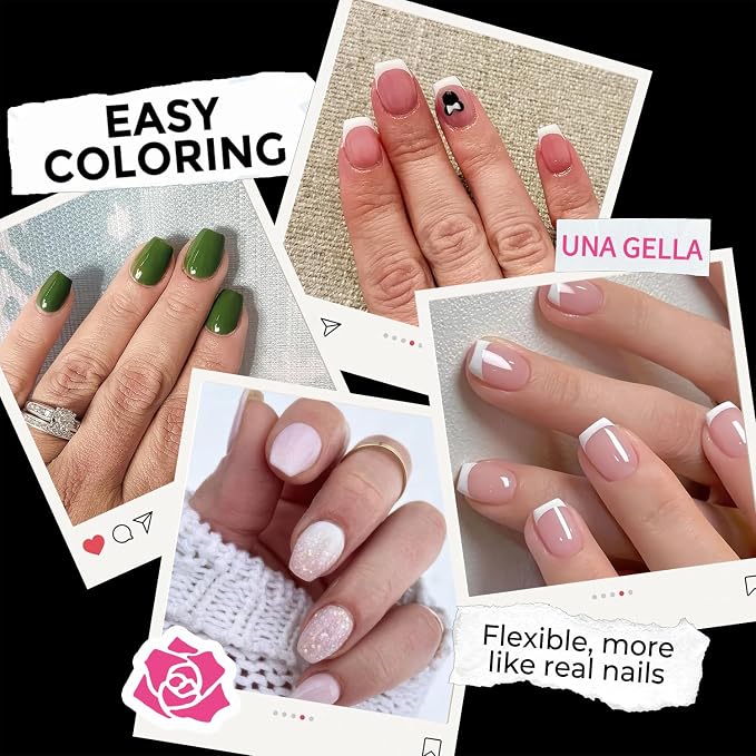 UNA GELLA Extra Short Coffin Nail Tips: XS 216pcs Pre-shape Press on Nails - Image 3