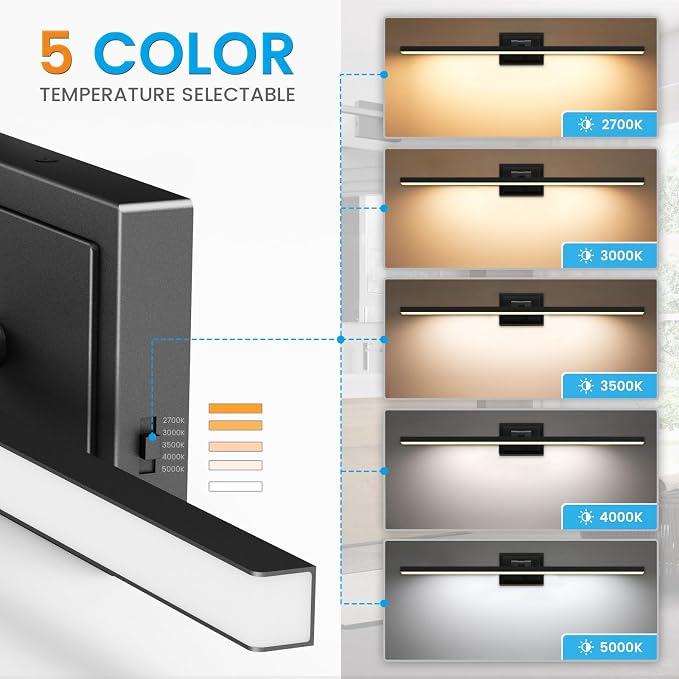 VOLISUN Modern Bathroom Vanity Light 31.5 inch, 18W Dimmable 5CCT Led Bathroom - Image 3