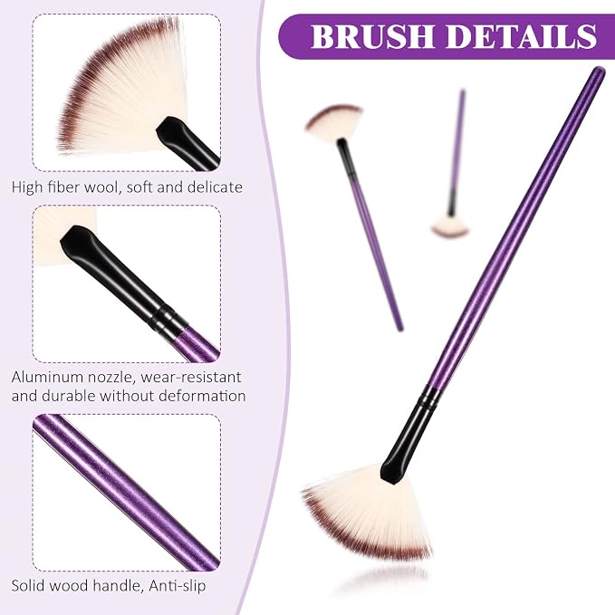 9 Pieces Facial Fan Mask Brushes, Soft Facial Applicator Brushes Tools - Image 3