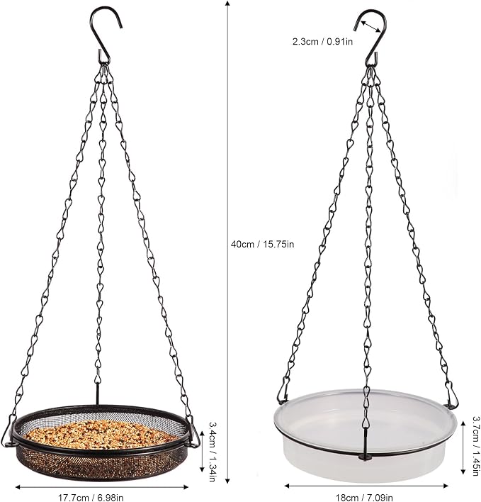 HRAYLTOP 2-in-1 Set Hanging Bird Feeder and Bath - Image 2