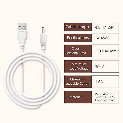 2 Pcs 5 FT Replacement Charger Cable - Image 4