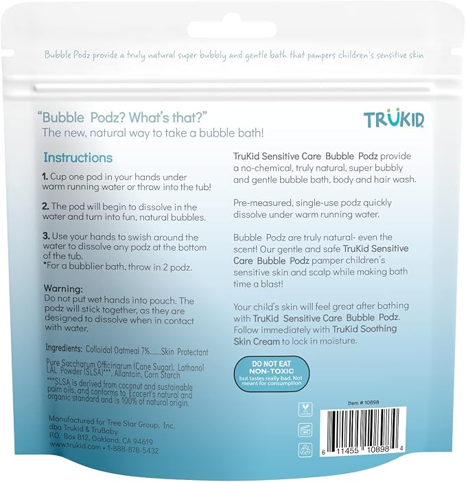TruKid Bubble Podz Bubble Bath for Kids, & Babies, NEA-Accepted for Eczema - Image 9