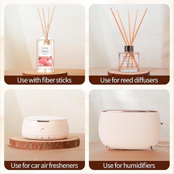 Cherry Diffuser with 10 Fiber Sticks, 6.7 oz Diffusers - Image 3
