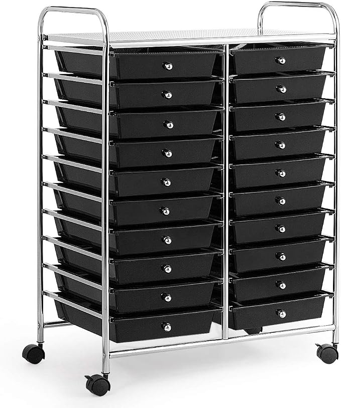 Giantex 20 Drawer Rolling Storage Cart Tools Scrapbook Paper Office School - Image 8