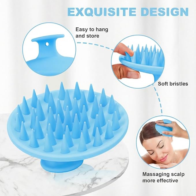Meartchy Silicone Scalp Massager Shampoo Brush, Scalp Brush - Image 3