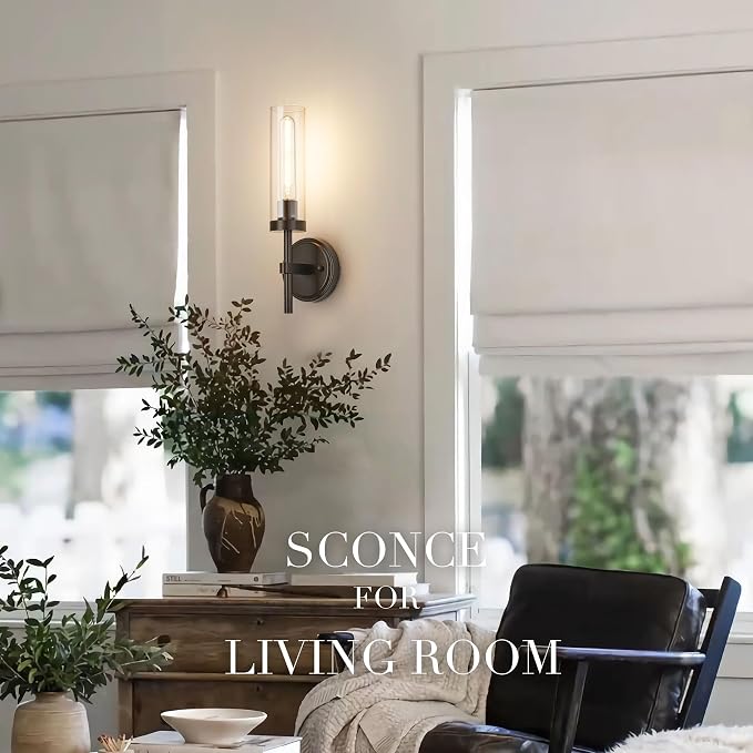 SANTOSTOCK Oil Rubbed Bronze Wall Sconces Set of Two, Bathroom Wall Sconces - Image 7