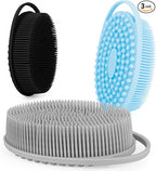 Soft Silicone Body Scrubber 3 PCS Silicone Body Shower, Silicone Loofah 2 in 4 by Bsofing