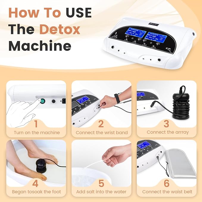 LeCuag Dual Ionic Foot Bath Detox Machine, Negative Ion Foot Spa Cleanse - Image 6