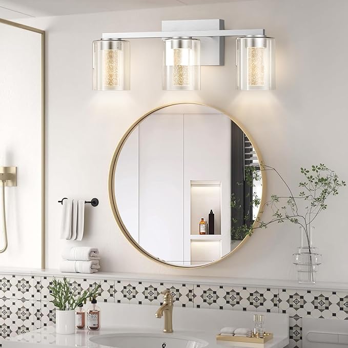 LED Modern Bathroom Light Fixtures Over Mirror, 3-Light Brushed Nickel Vanity - Image 2