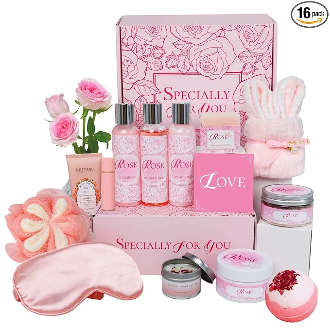 Mother's Day Gifts Set 16Pcs Rose Spa Bath & Body Care Set by honiitaa